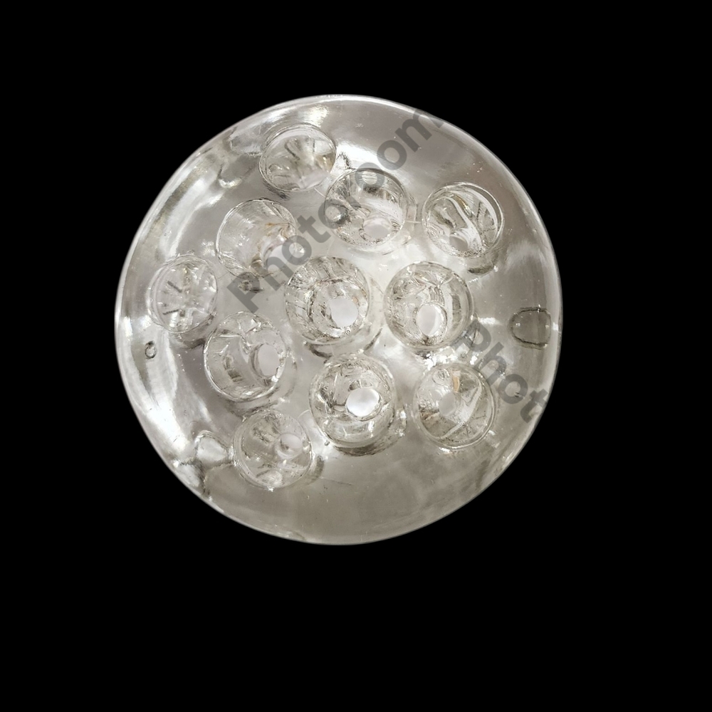 Vintage Small Clear Glass Flower Frog 12 Holes